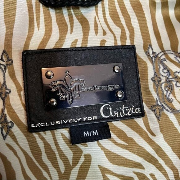 Aritzia Mackage Cropped Leather Moto Jacket Women Size Medium - Picture 11 of 12